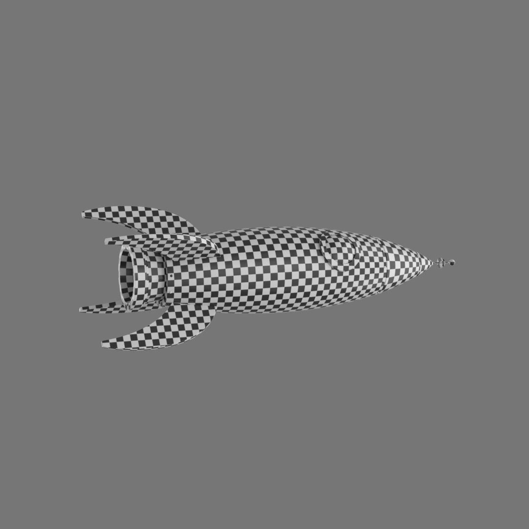 Spaceship rocketship cartoon simple High and Low Poly Low-poly 3D model_13