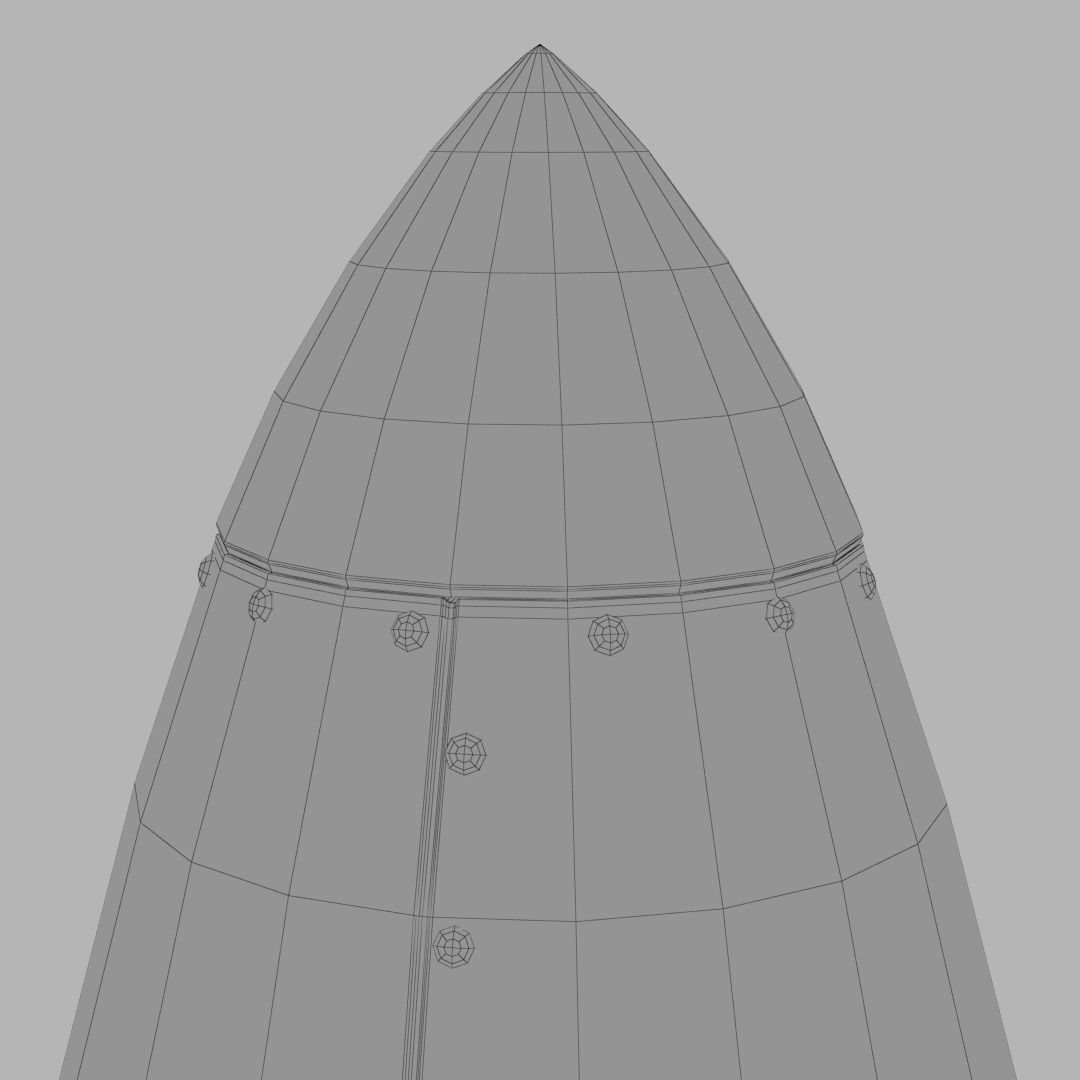 Spaceship rocketship cartoon simple High and Low Poly Low-poly 3D model_10