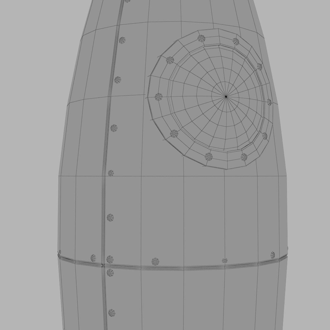Spaceship rocketship cartoon simple High and Low Poly Low-poly 3D model_9