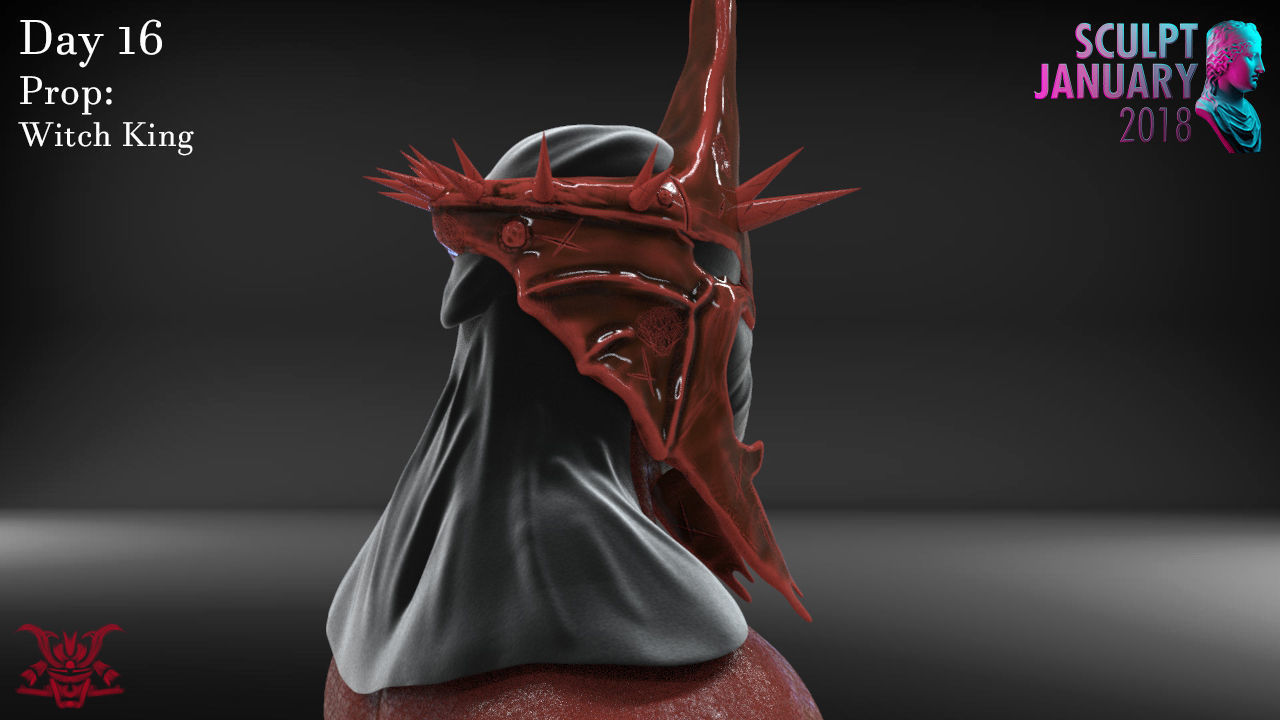 The Witch King Helmet Timelapse and Model 3D print model_1