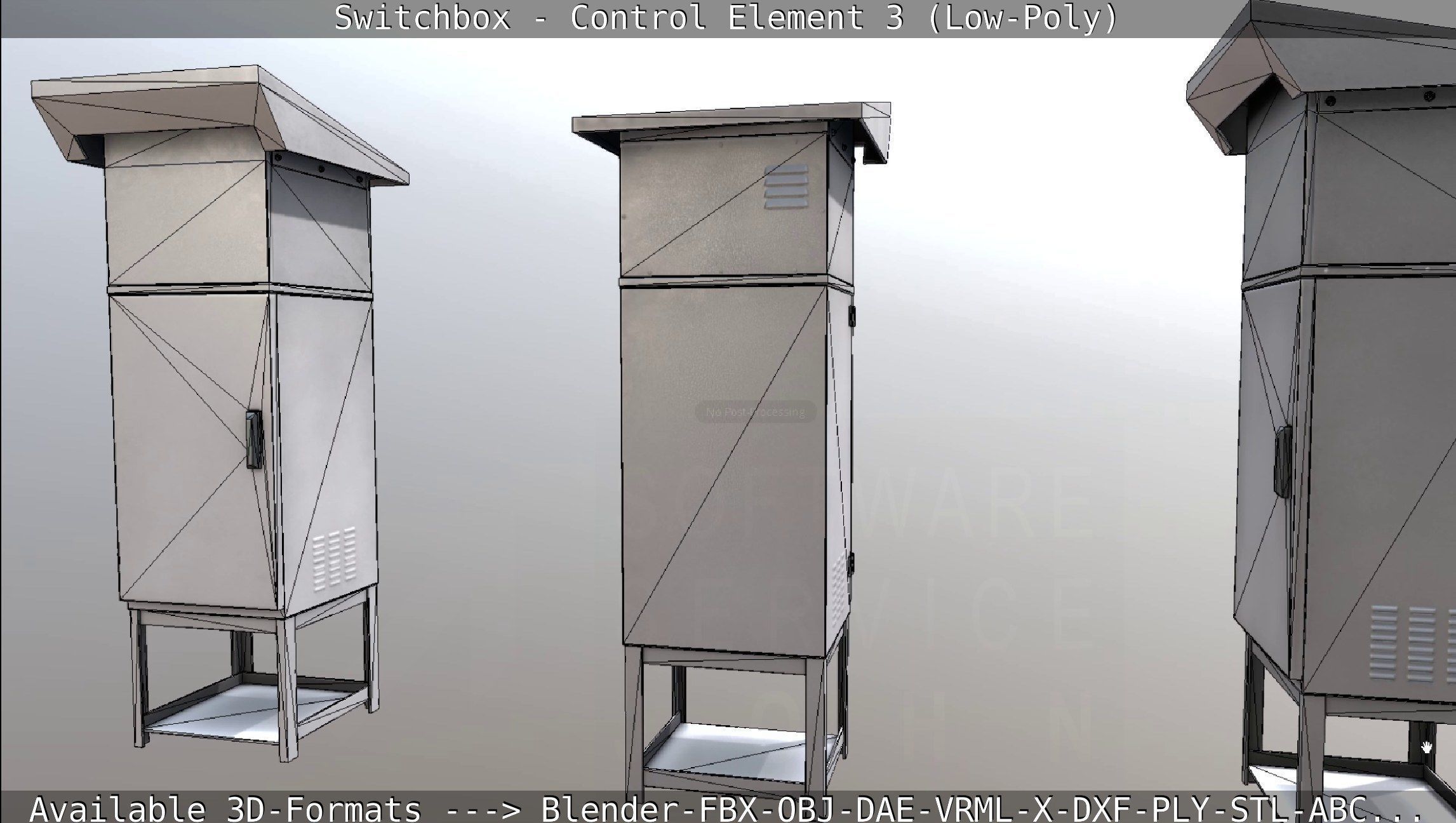 Switchbox - Control Element 3 - Low-Poly Low-poly 3D model_64