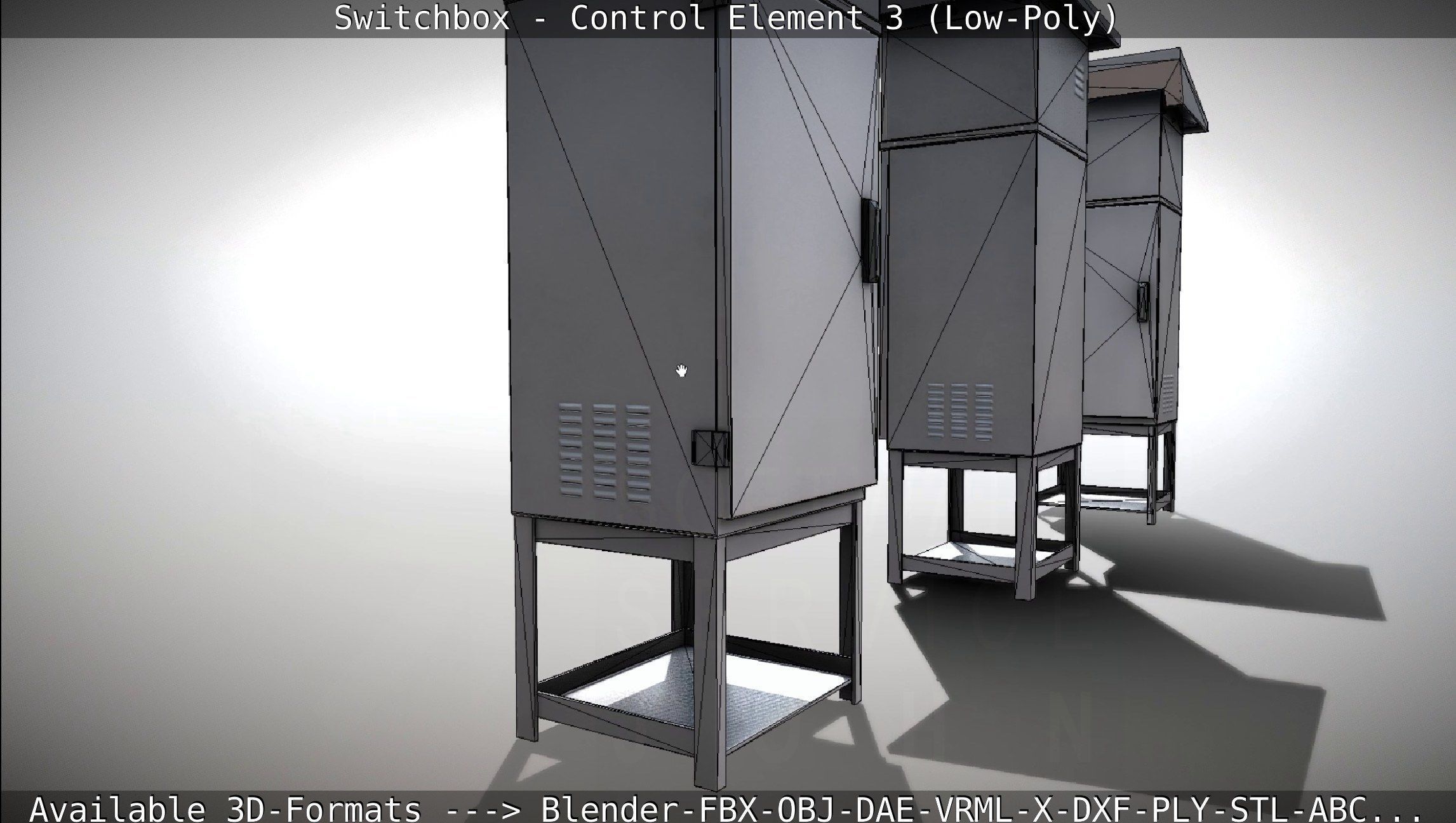 Switchbox - Control Element 3 - Low-Poly Low-poly 3D model_37