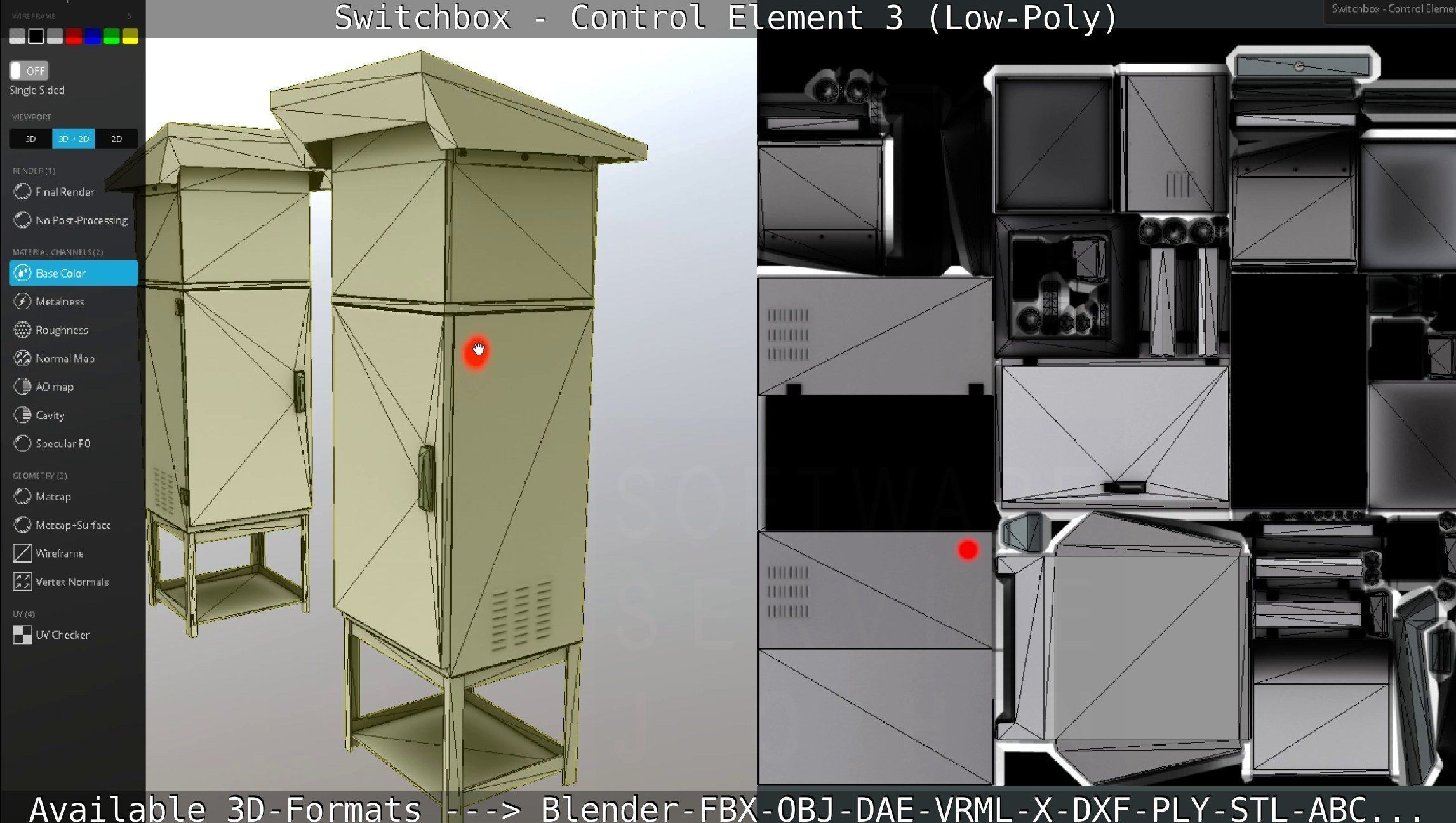 Switchbox - Control Element 3 - Low-Poly Low-poly 3D model_75