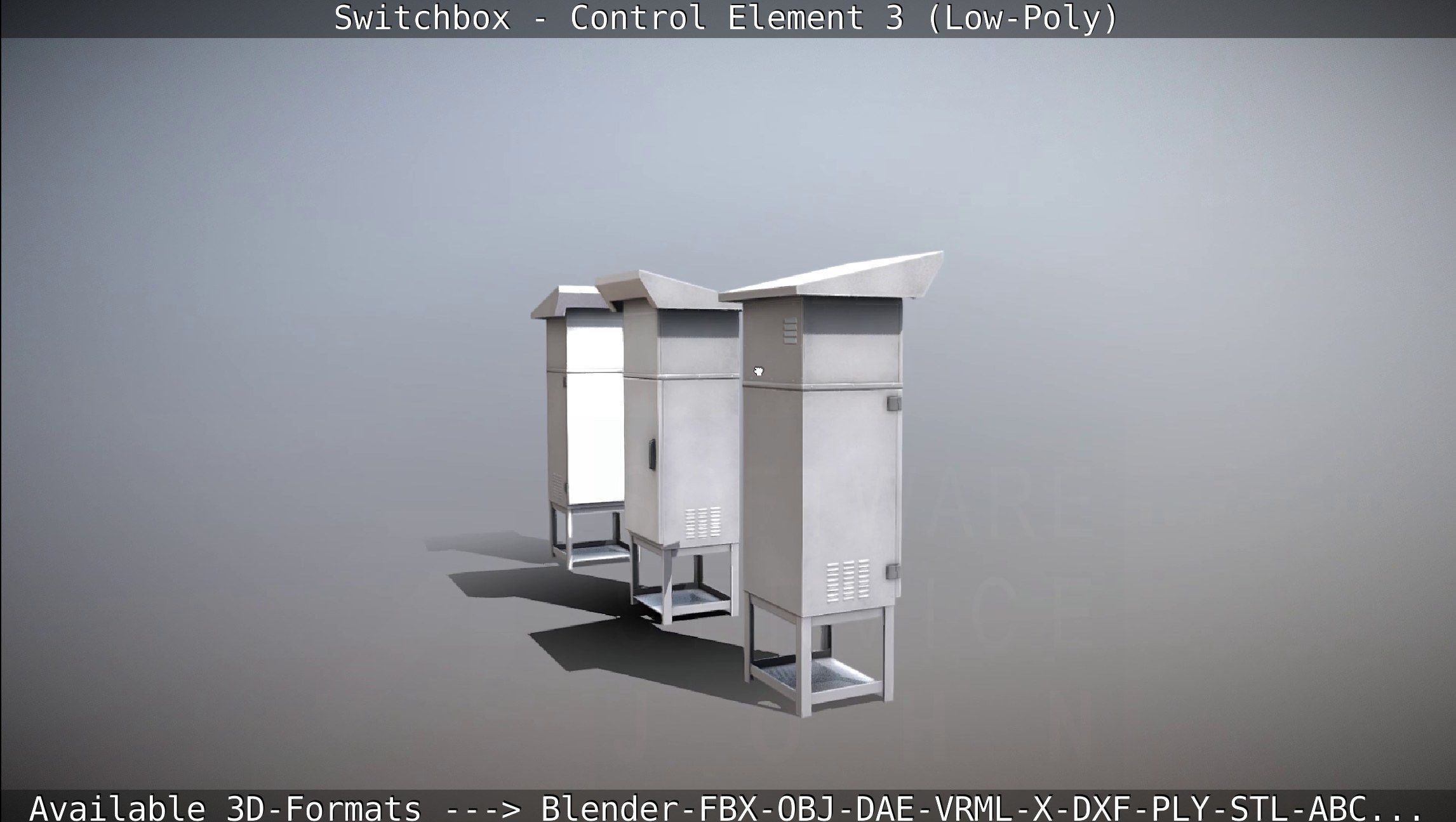 Switchbox - Control Element 3 - Low-Poly Low-poly 3D model_4