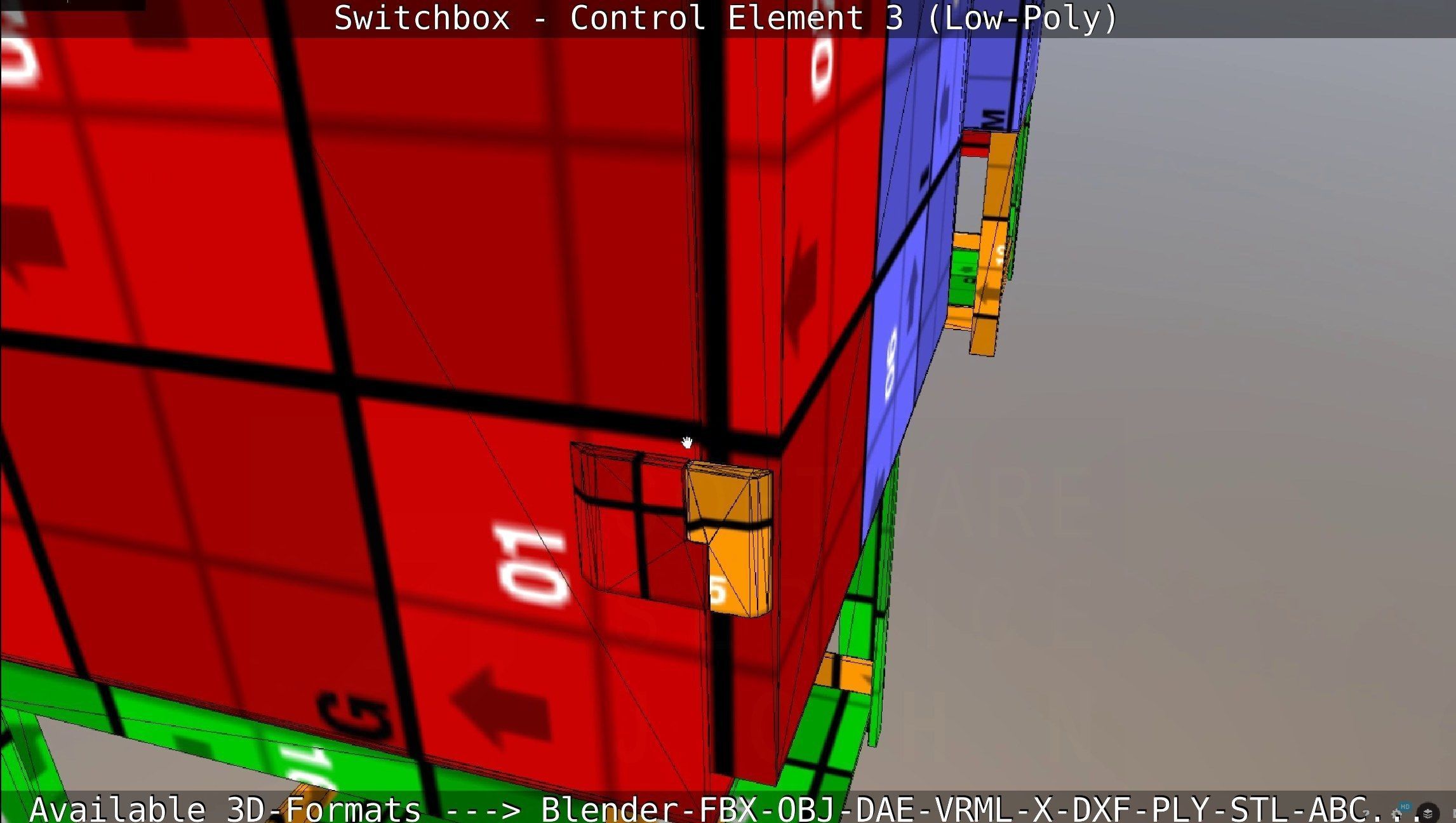 Switchbox - Control Element 3 - Low-Poly Low-poly 3D model_101
