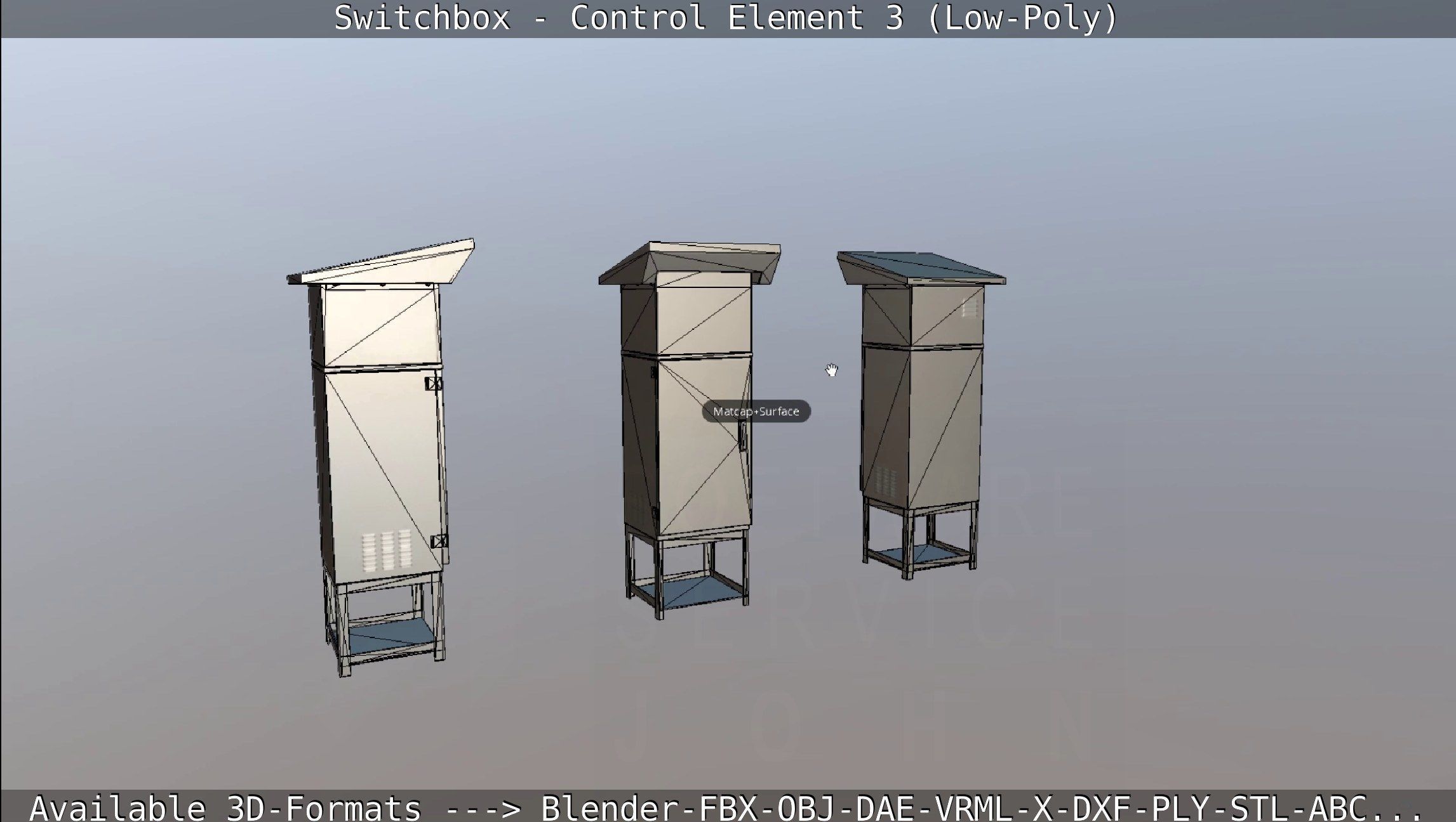 Switchbox - Control Element 3 - Low-Poly Low-poly 3D model_42