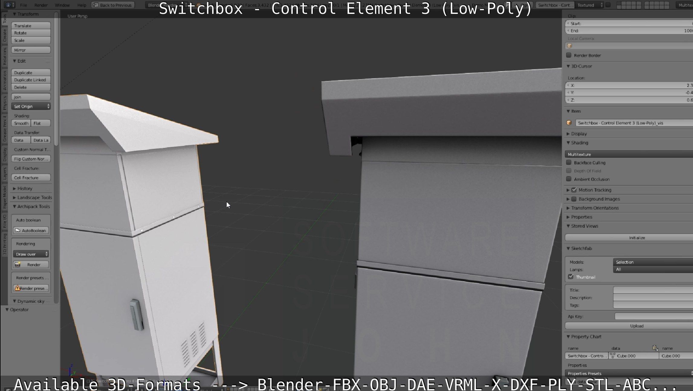 Switchbox - Control Element 3 - Low-Poly Low-poly 3D model_116