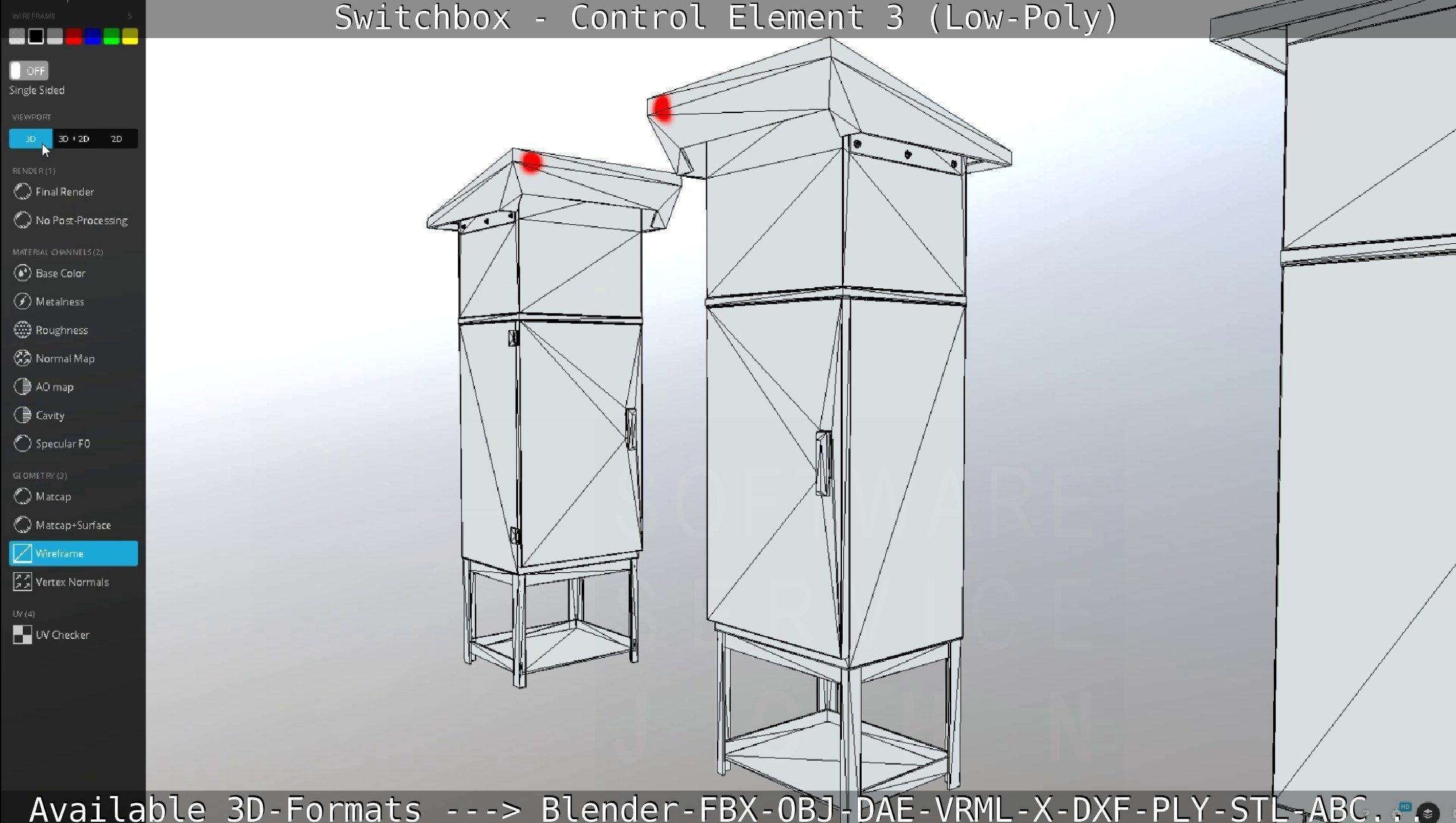 Switchbox - Control Element 3 - Low-Poly Low-poly 3D model_90
