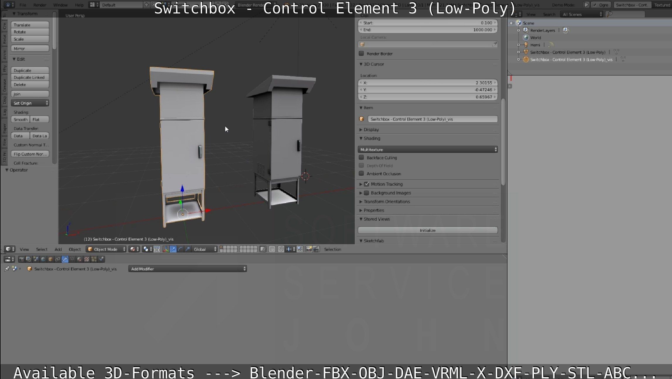 Switchbox - Control Element 3 - Low-Poly Low-poly 3D model_115