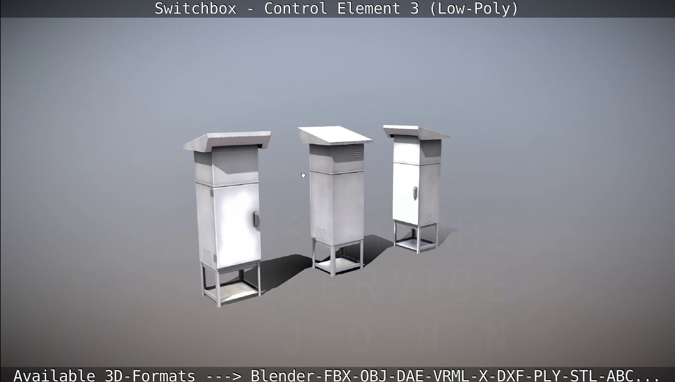 Switchbox - Control Element 3 - Low-Poly Low-poly 3D model_5