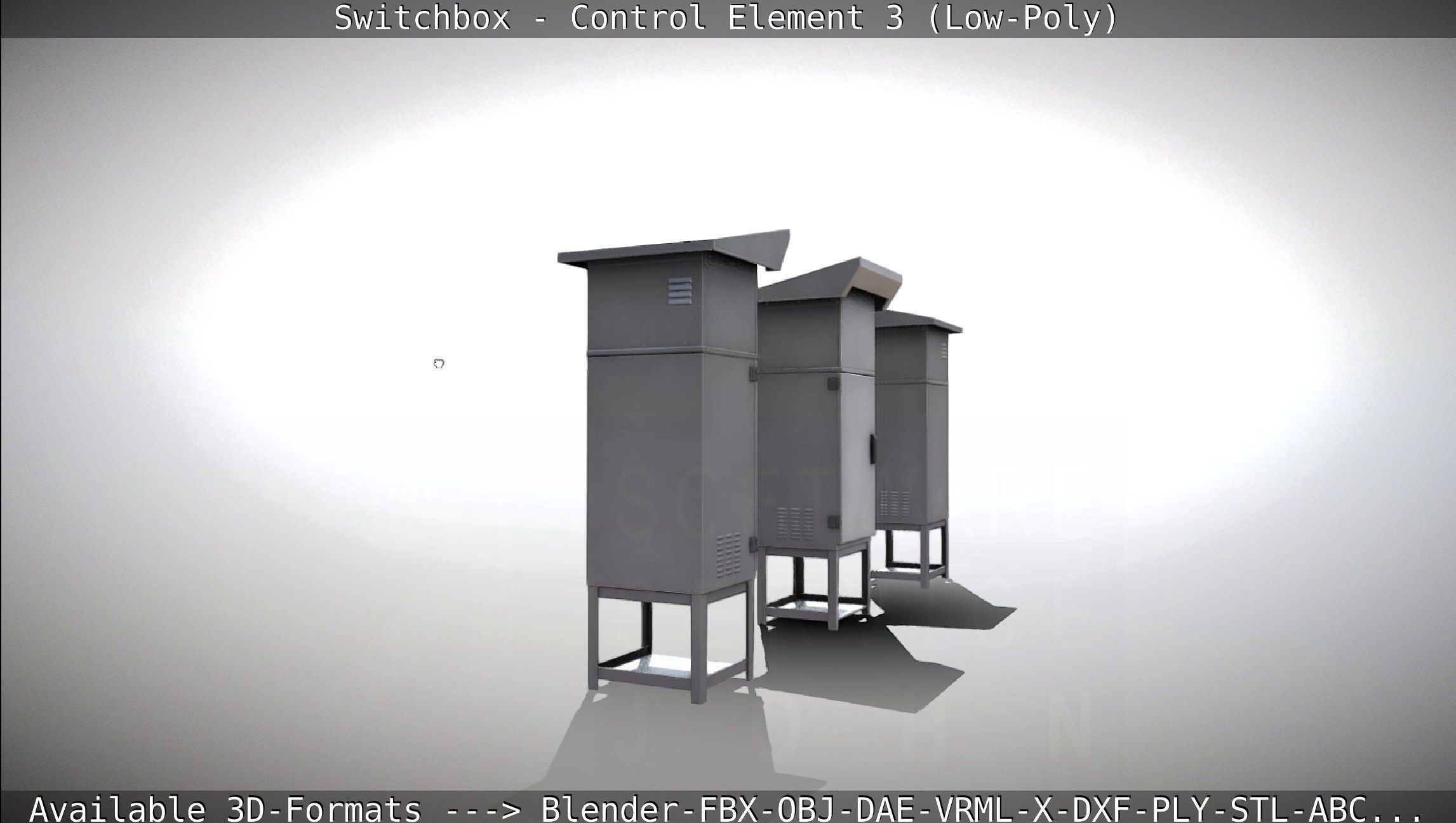 Switchbox - Control Element 3 - Low-Poly Low-poly 3D model_7