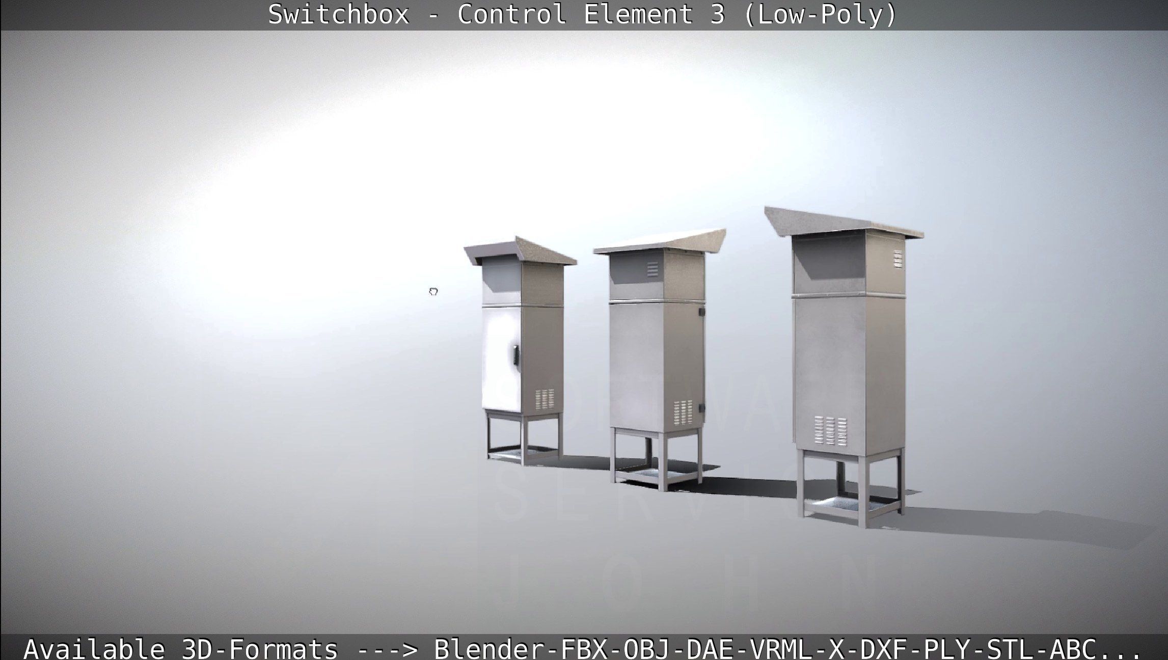 Switchbox - Control Element 3 - Low-Poly Low-poly 3D model_6