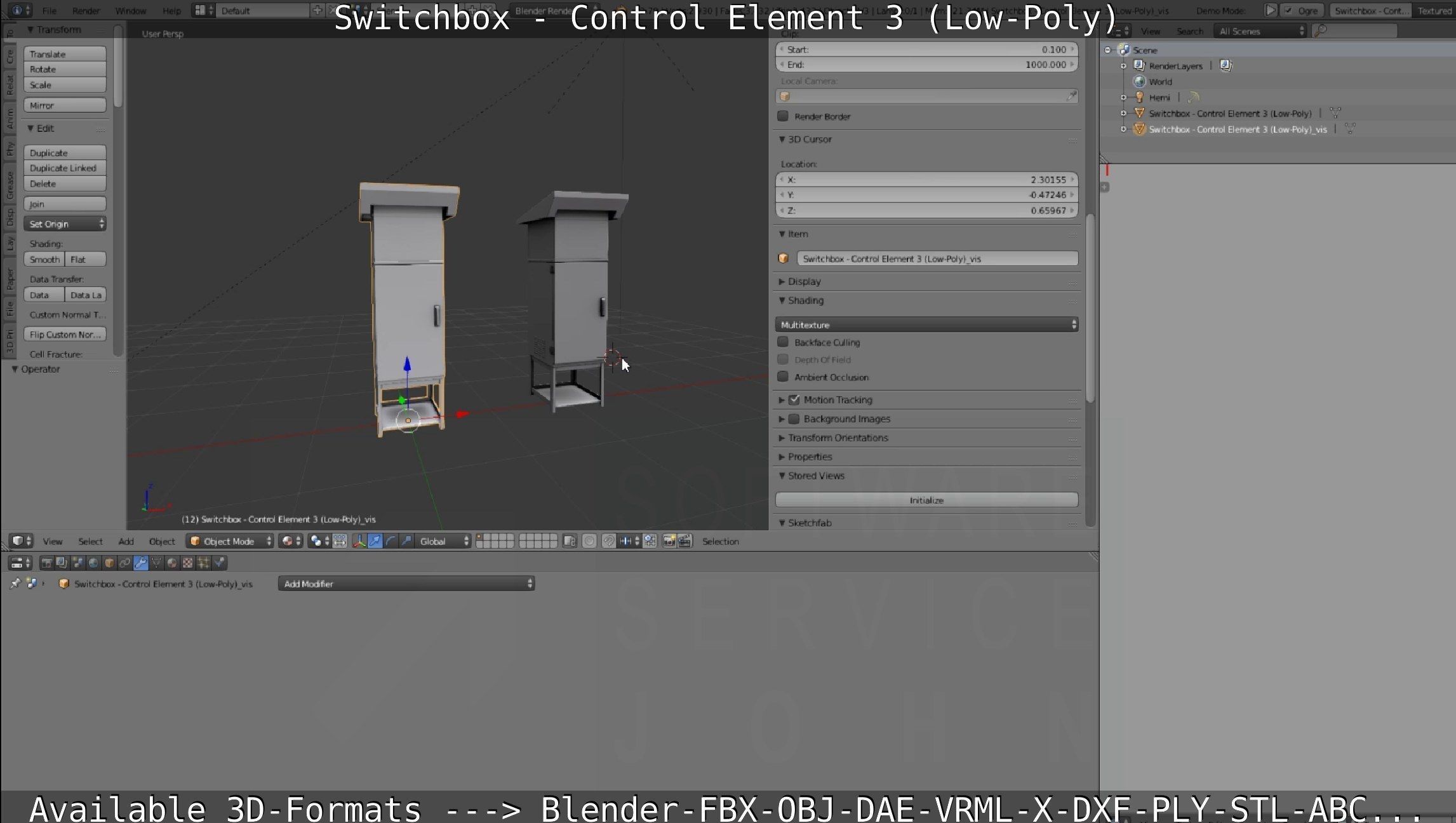 Switchbox - Control Element 3 - Low-Poly Low-poly 3D model_114