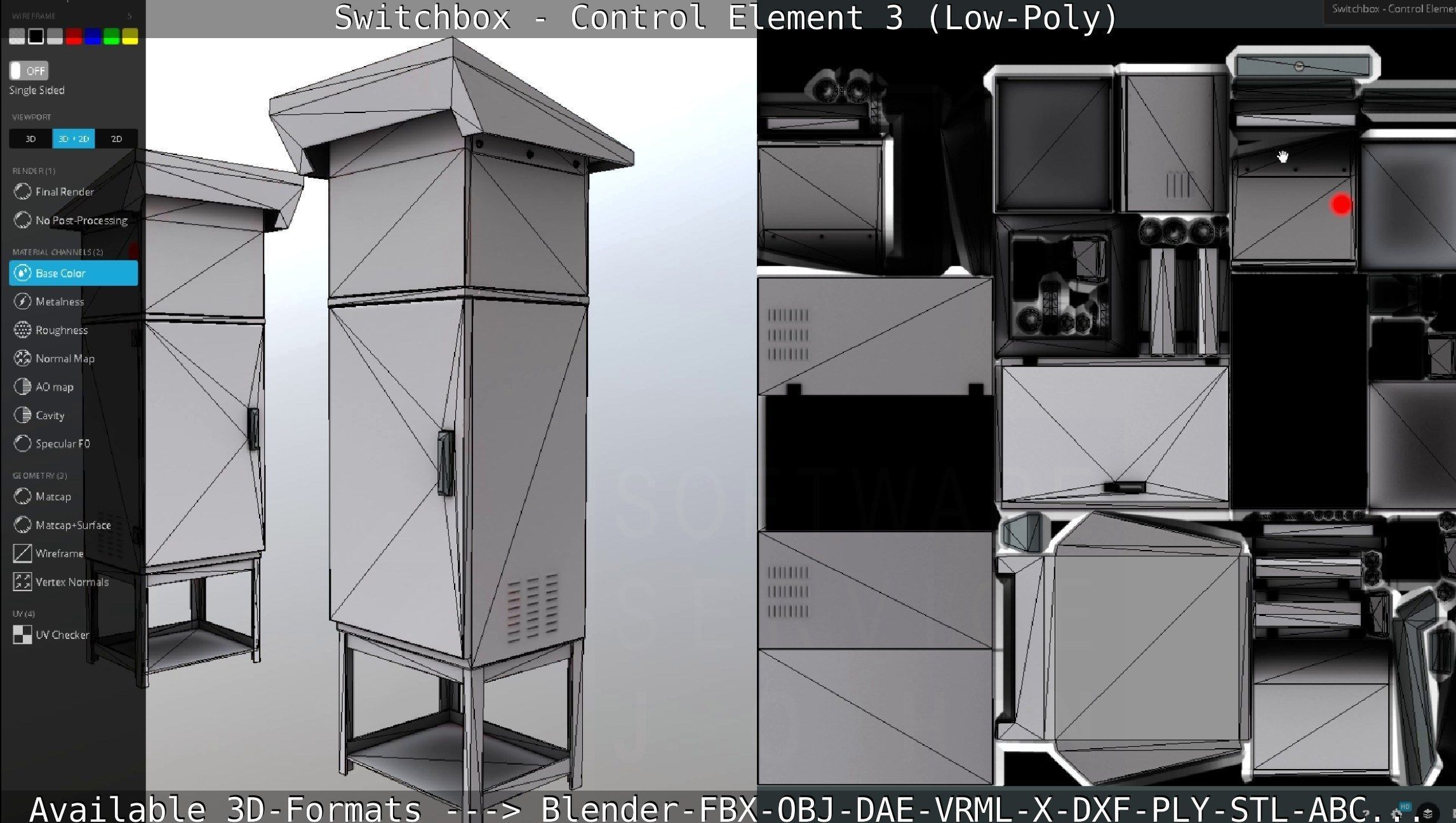 Switchbox - Control Element 3 - Low-Poly Low-poly 3D model_77