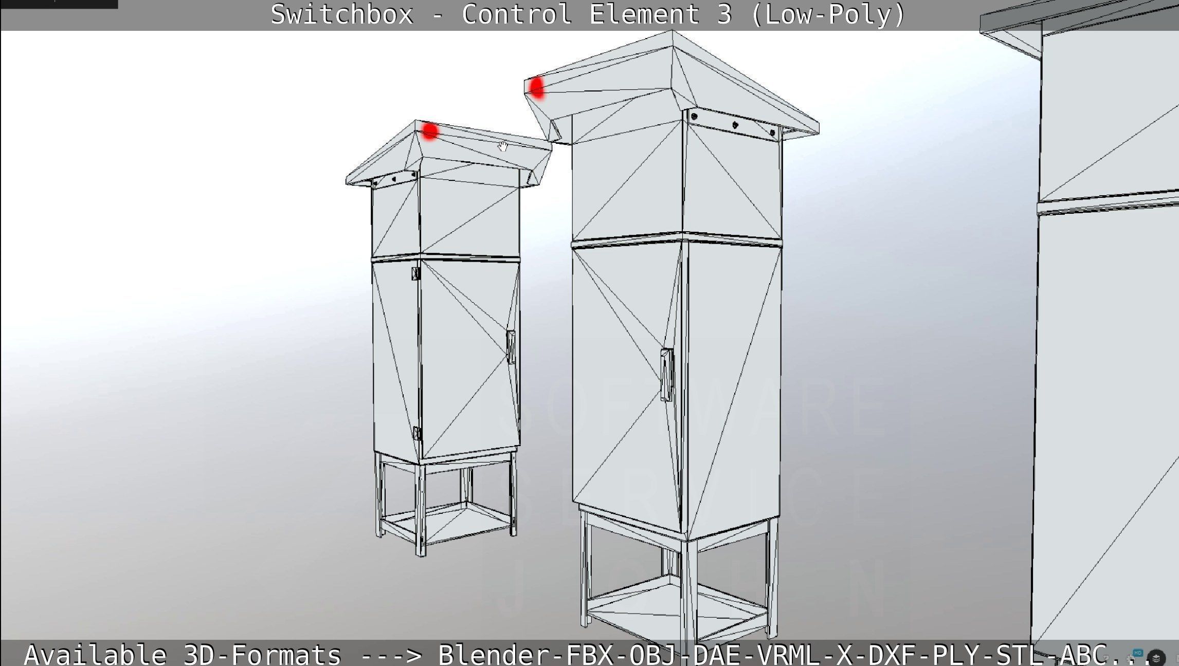 Switchbox - Control Element 3 - Low-Poly Low-poly 3D model_93
