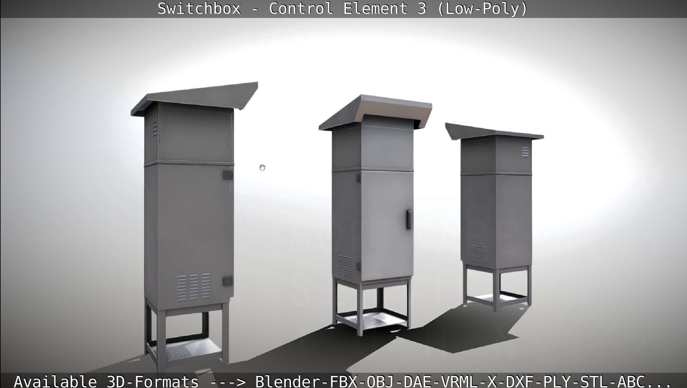 Switchbox - Control Element 3 - Low-Poly Low-poly 3D model_8