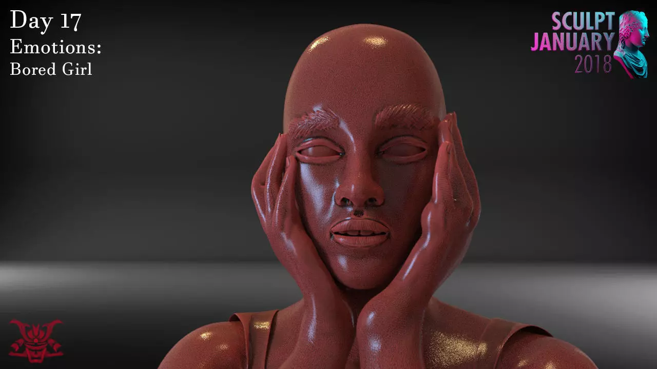 Bored Girl Sculpture Timelapse and Model Free 3D print model