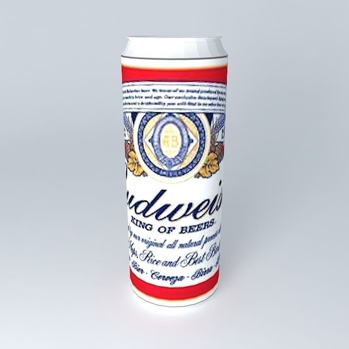 Budweiser beercan Free 3D model_2
