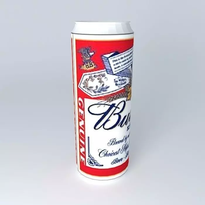 Budweiser beercan Free 3D model_0