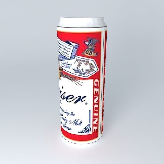 Budweiser beercan Free 3D model_1