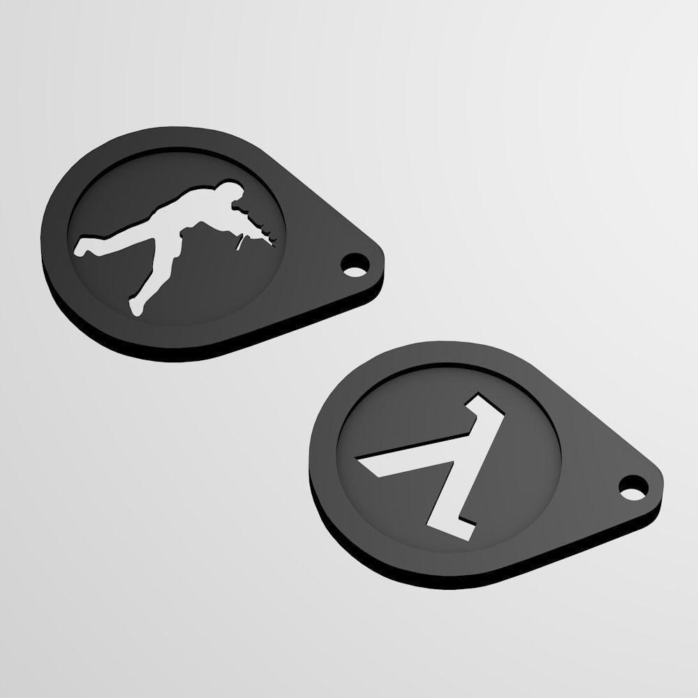 Keychain game logo  3D print model_3