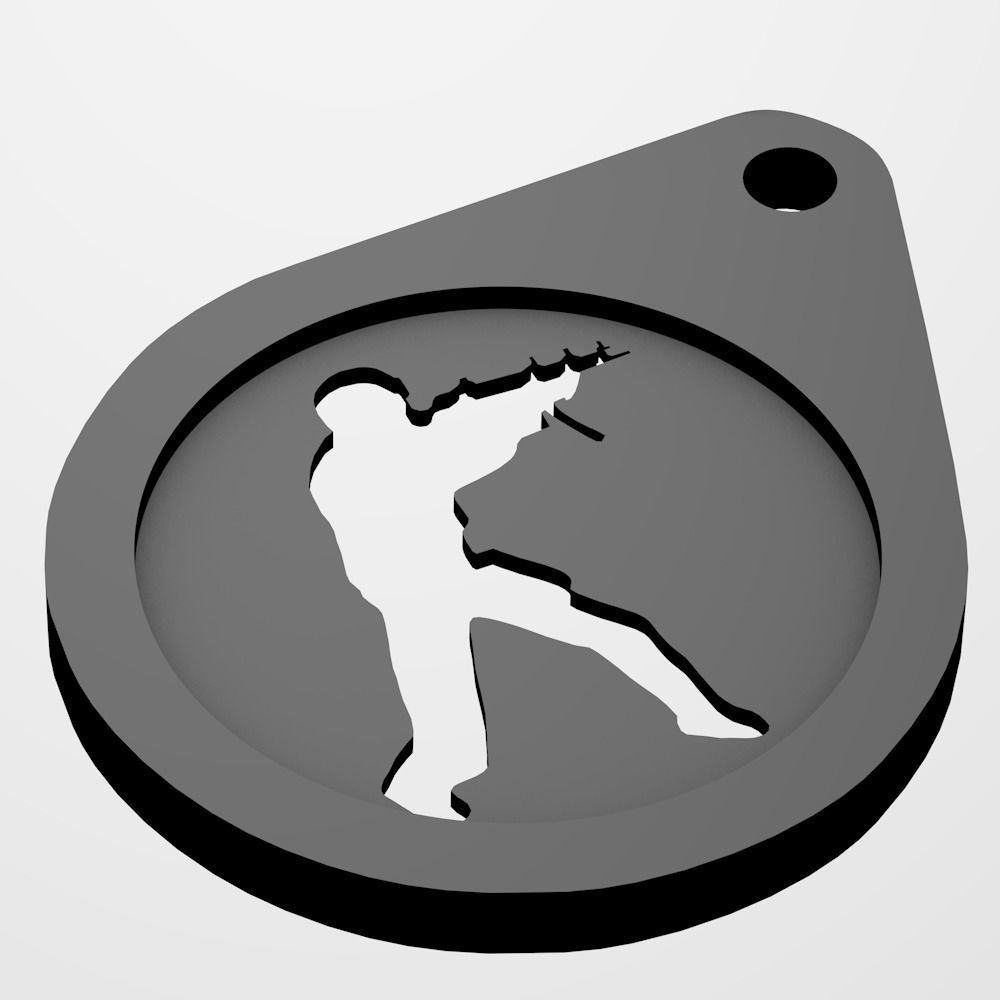 Keychain game logo  3D print model_4