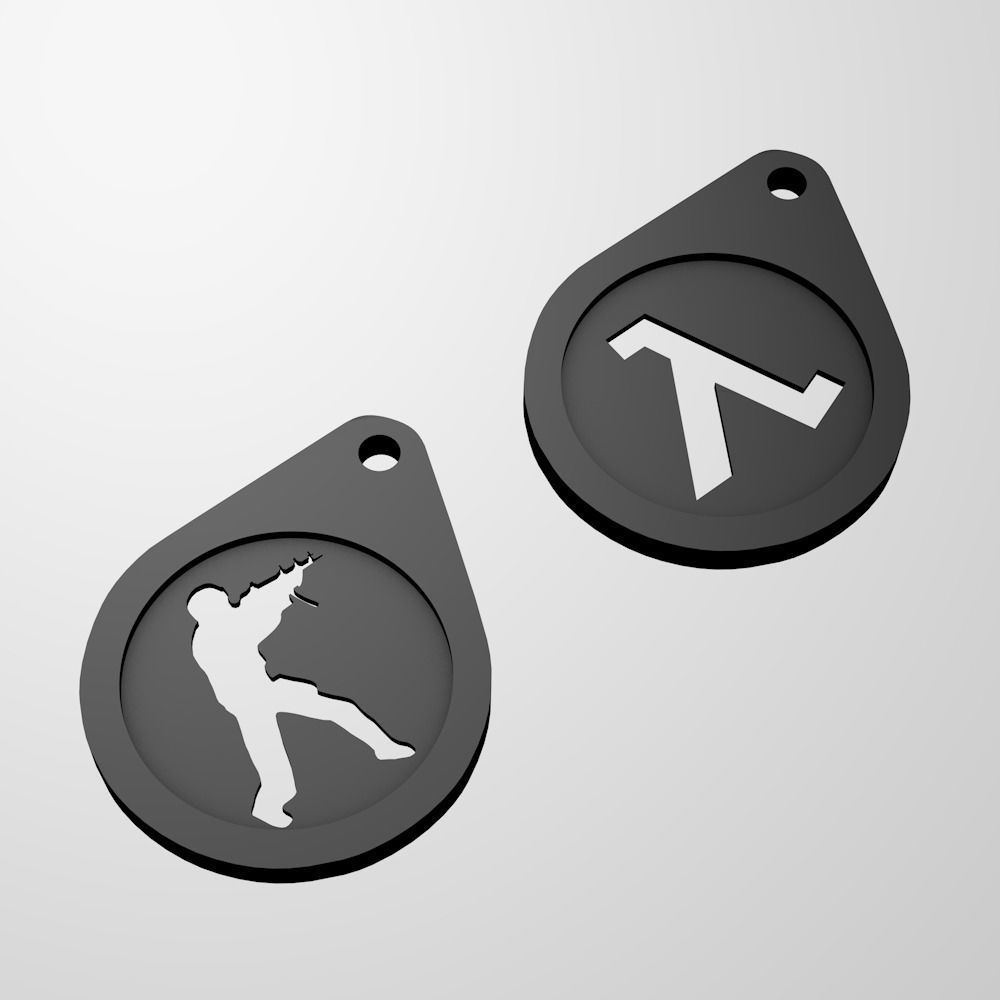 Keychain game logo  3D print model_1