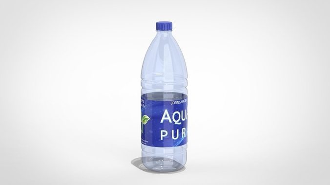 Empty plastic bottle 1 Liter 3D model