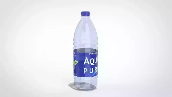 Empty plastic bottle 1 Liter 3D model
