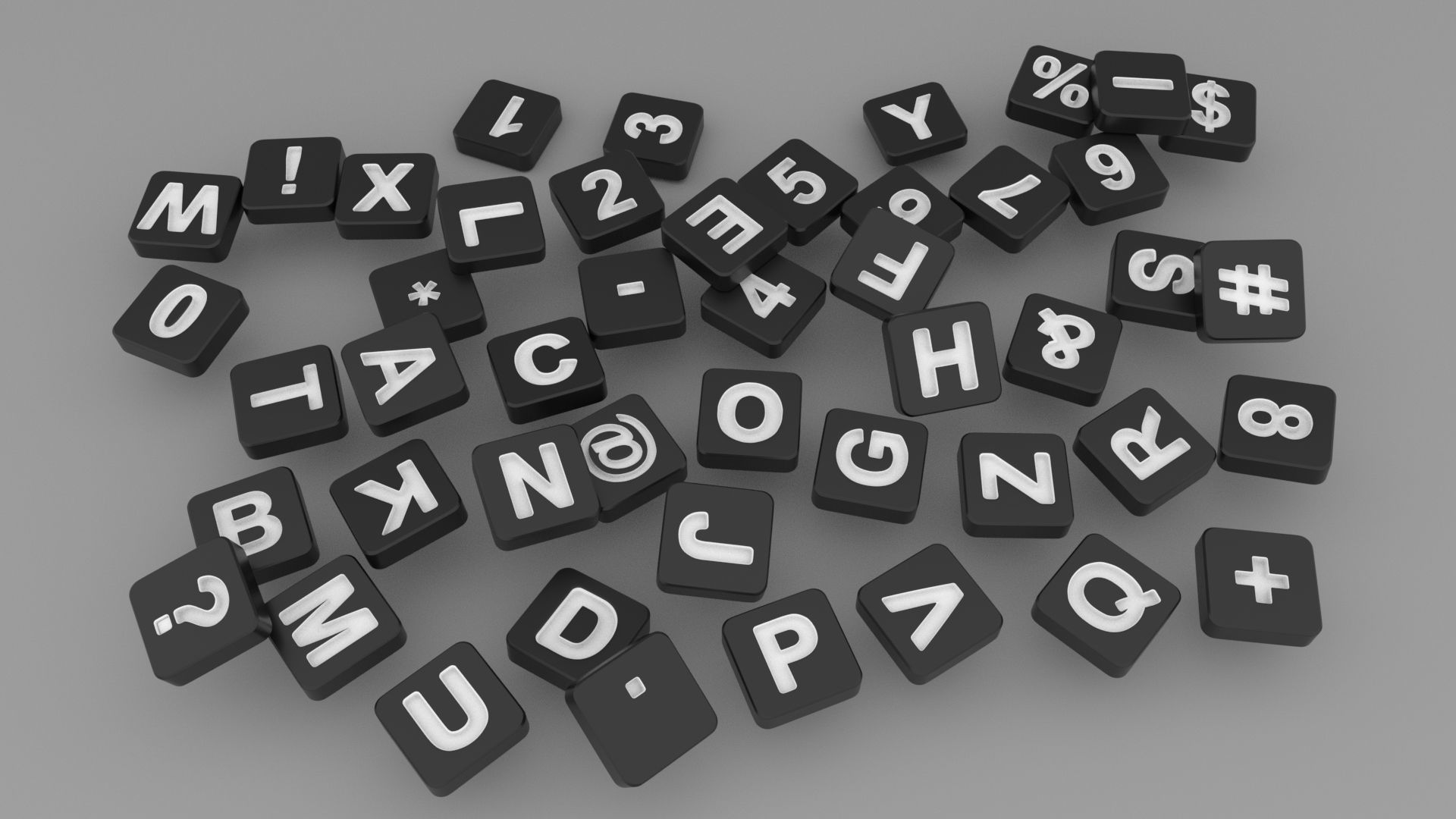 Letters  square shape  3D model_2
