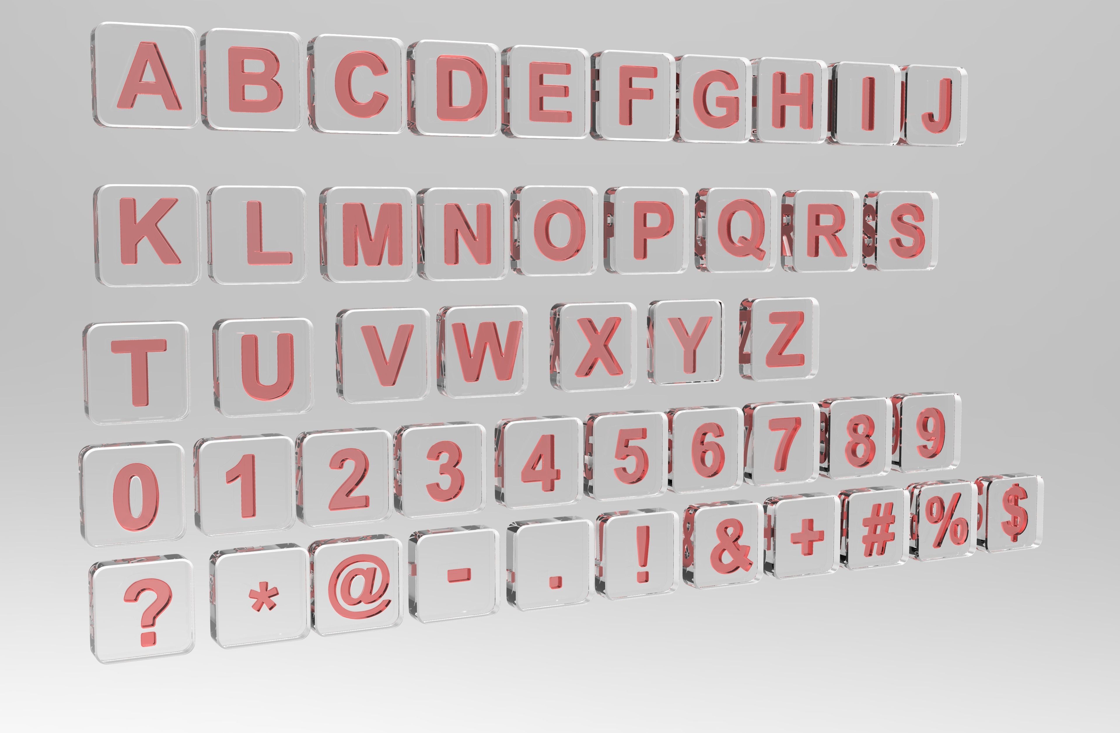 Letters  square shape  3D model_11