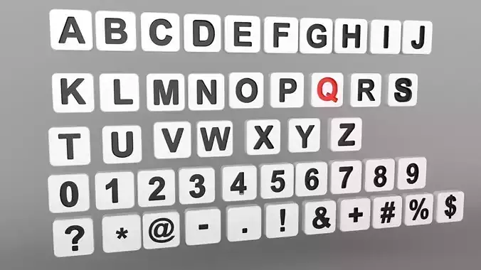  Letters  square shape  3D model