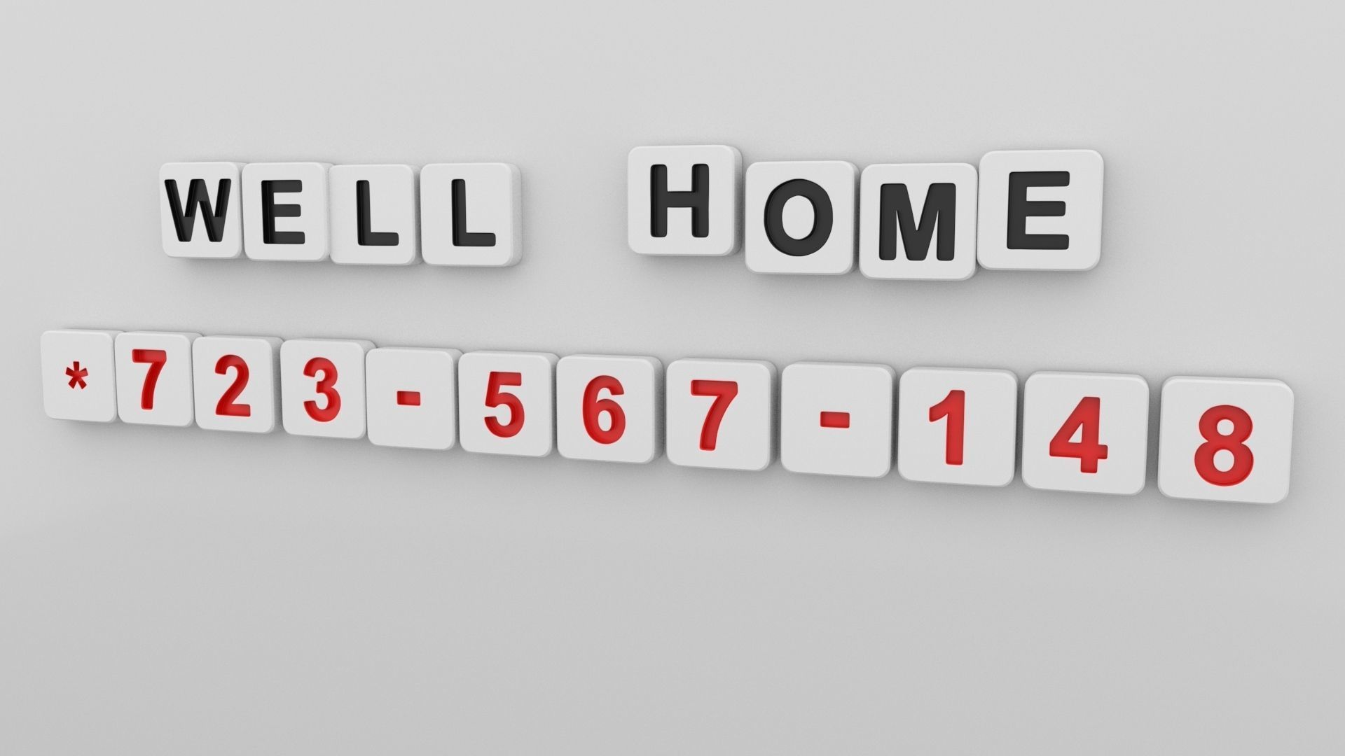 Letters  square shape  3D model_1