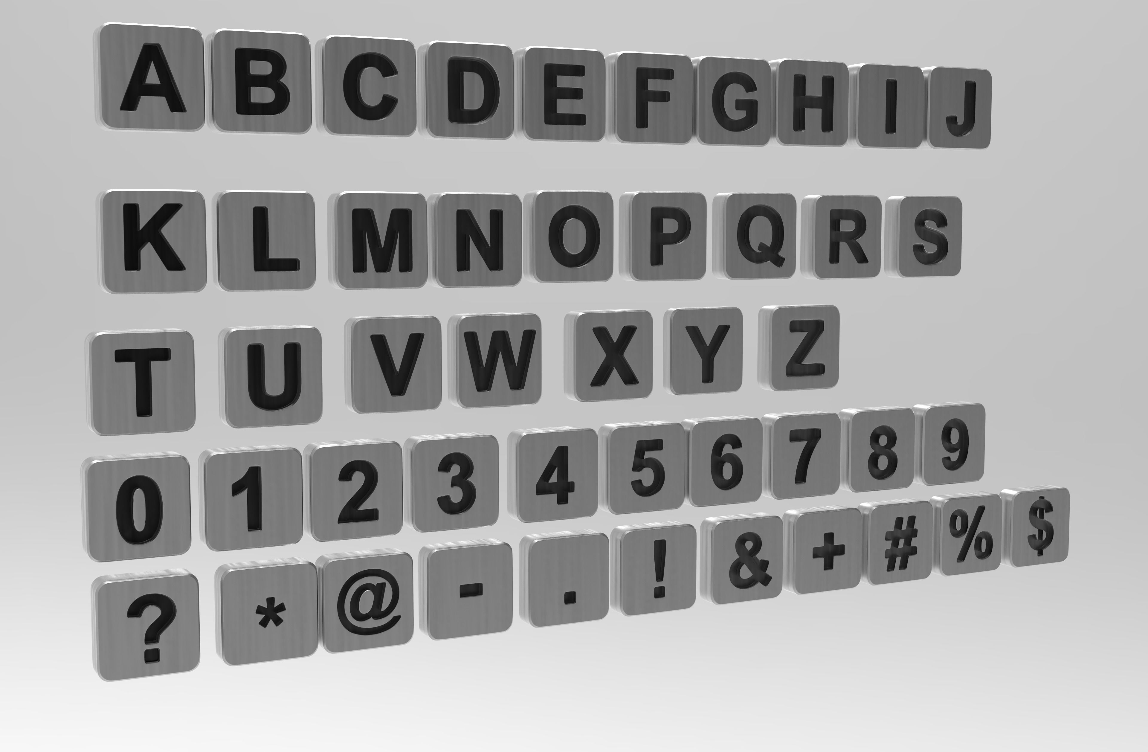 Letters  square shape  3D model_10