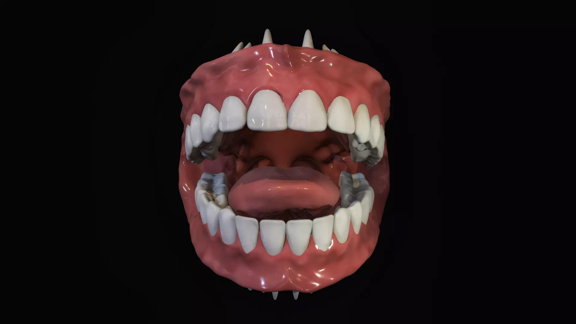 Teeth - Mouth for character Low-poly 3D model_0
