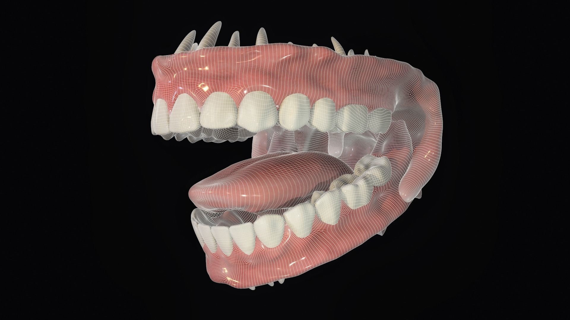 Teeth - Mouth for character Low-poly 3D model_12