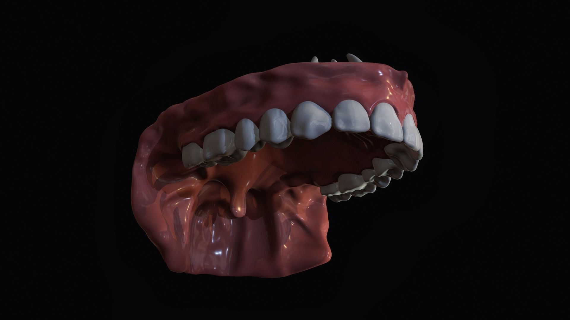 Teeth - Mouth for character Low-poly 3D model_6