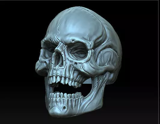 Skull Ring 3D print model_0