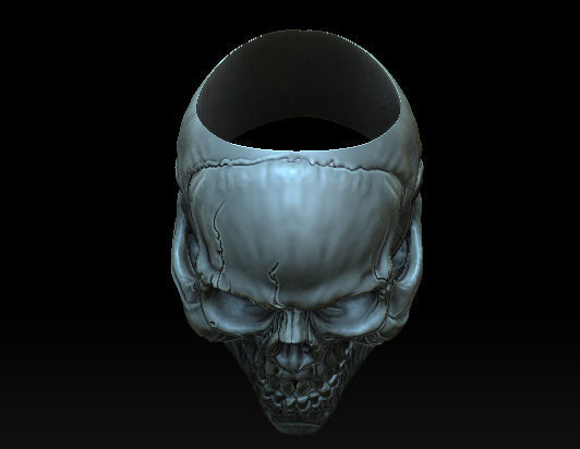 Skull Ring 3D print model_4