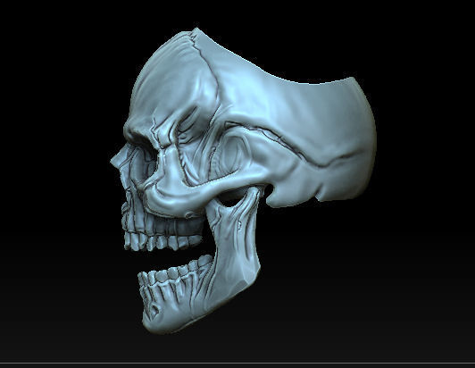 Skull Ring 3D print model_1