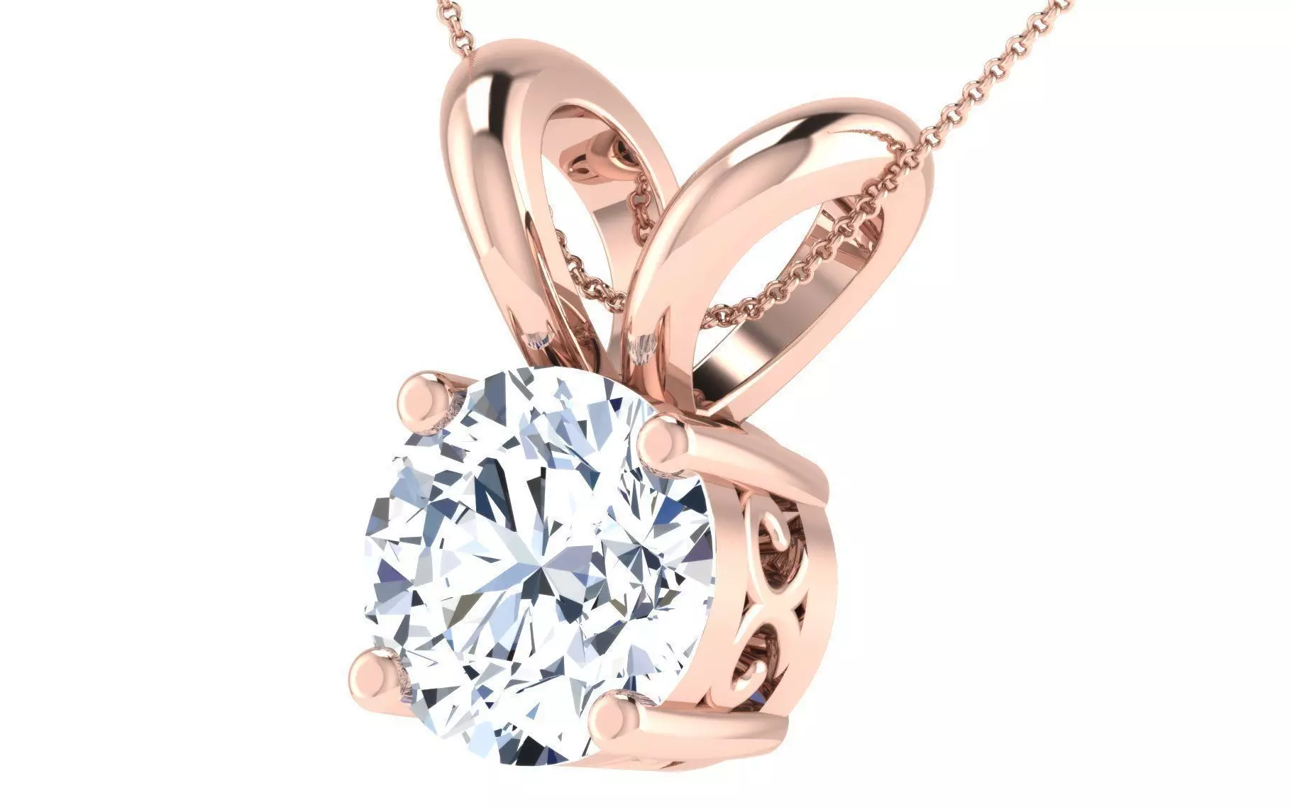 Solitaire pendant 3dm stl render detail 3D print model 3D print model_0