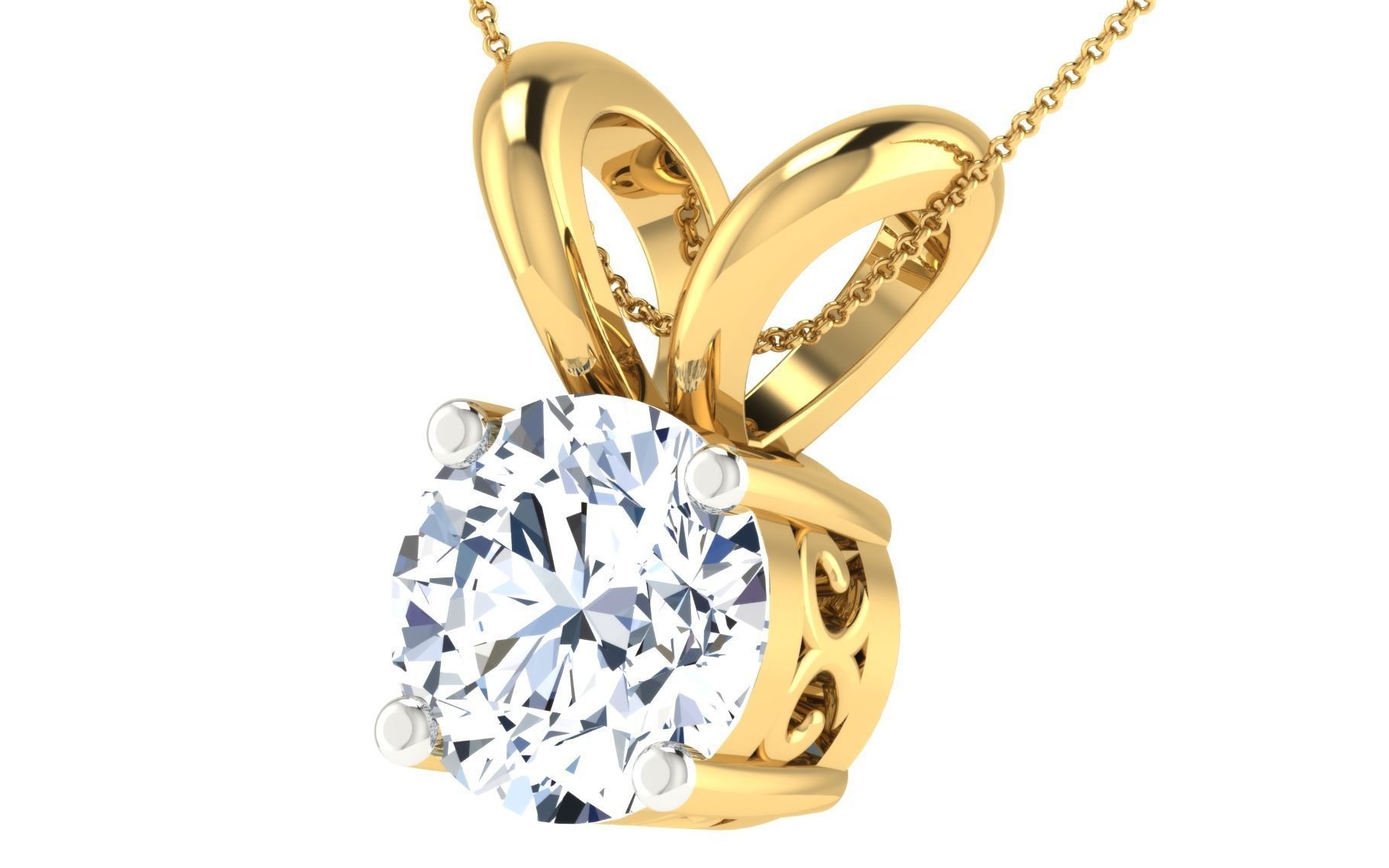 Solitaire pendant 3dm stl render detail 3D print model 3D print model_19