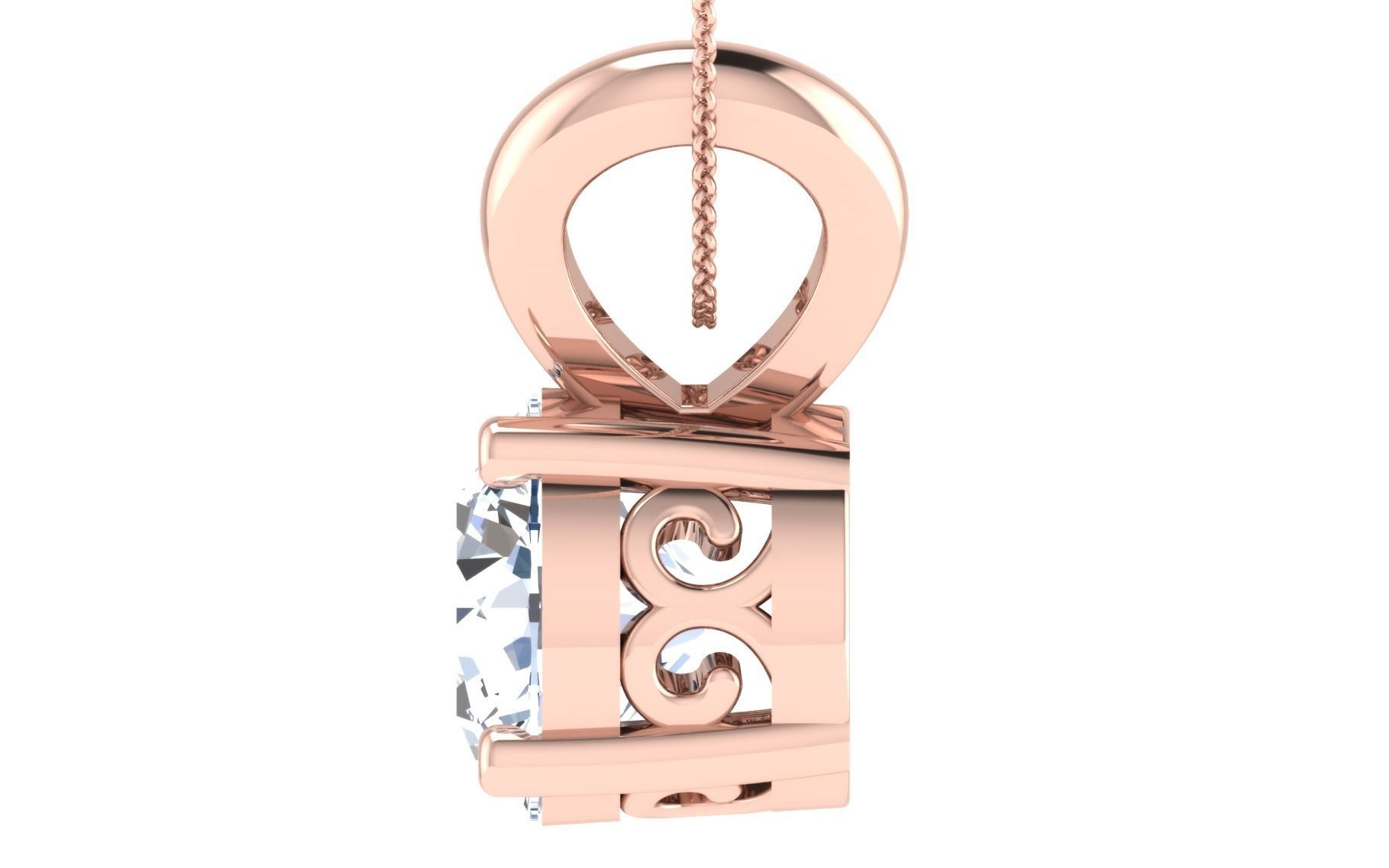 Solitaire pendant 3dm stl render detail 3D print model 3D print model_11