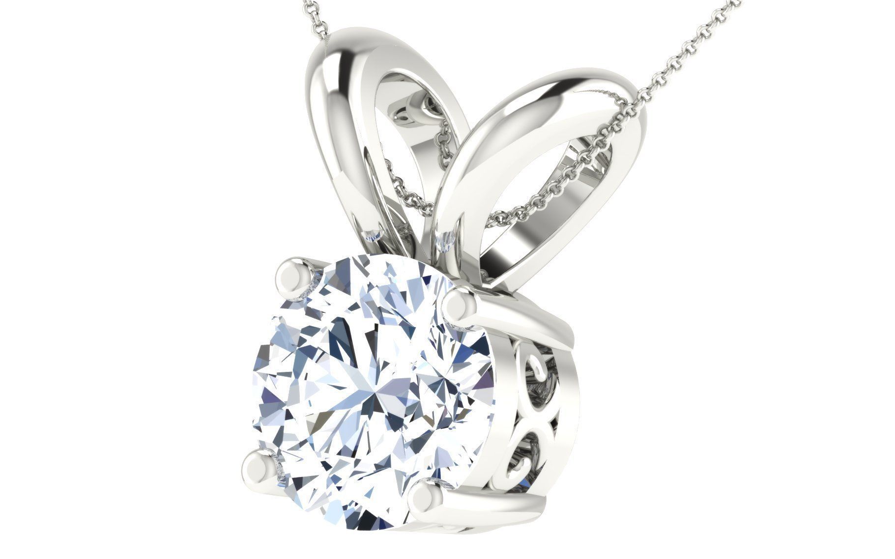 Solitaire pendant 3dm stl render detail 3D print model 3D print model_8