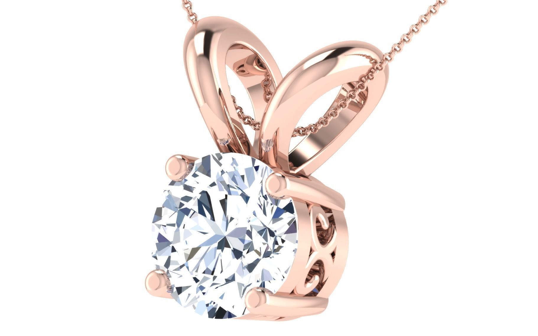 Solitaire pendant 3dm stl render detail 3D print model 3D print model_18