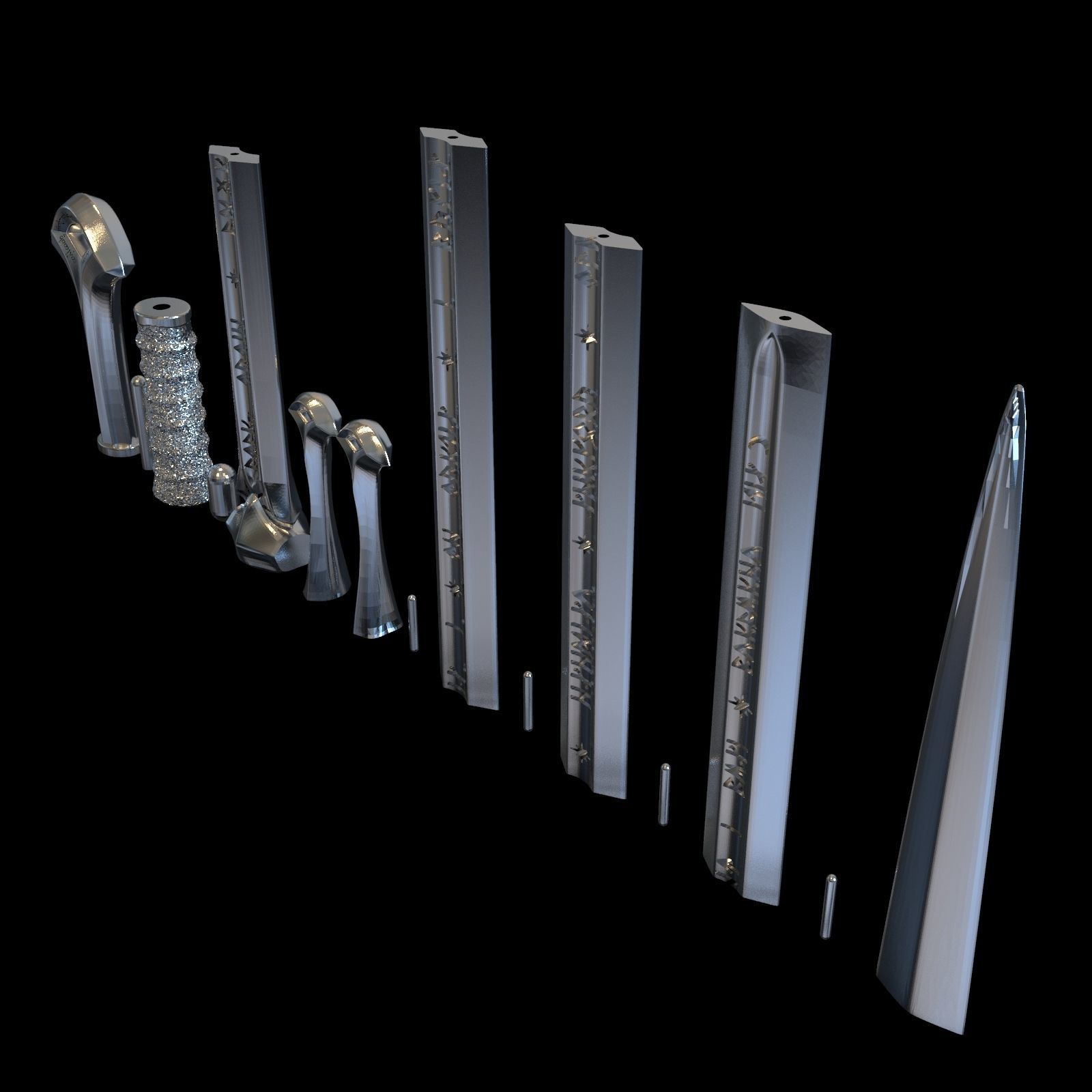 ARAGORN SWORD ANDURIL - LORD OF THE RINGS 3D print model_15