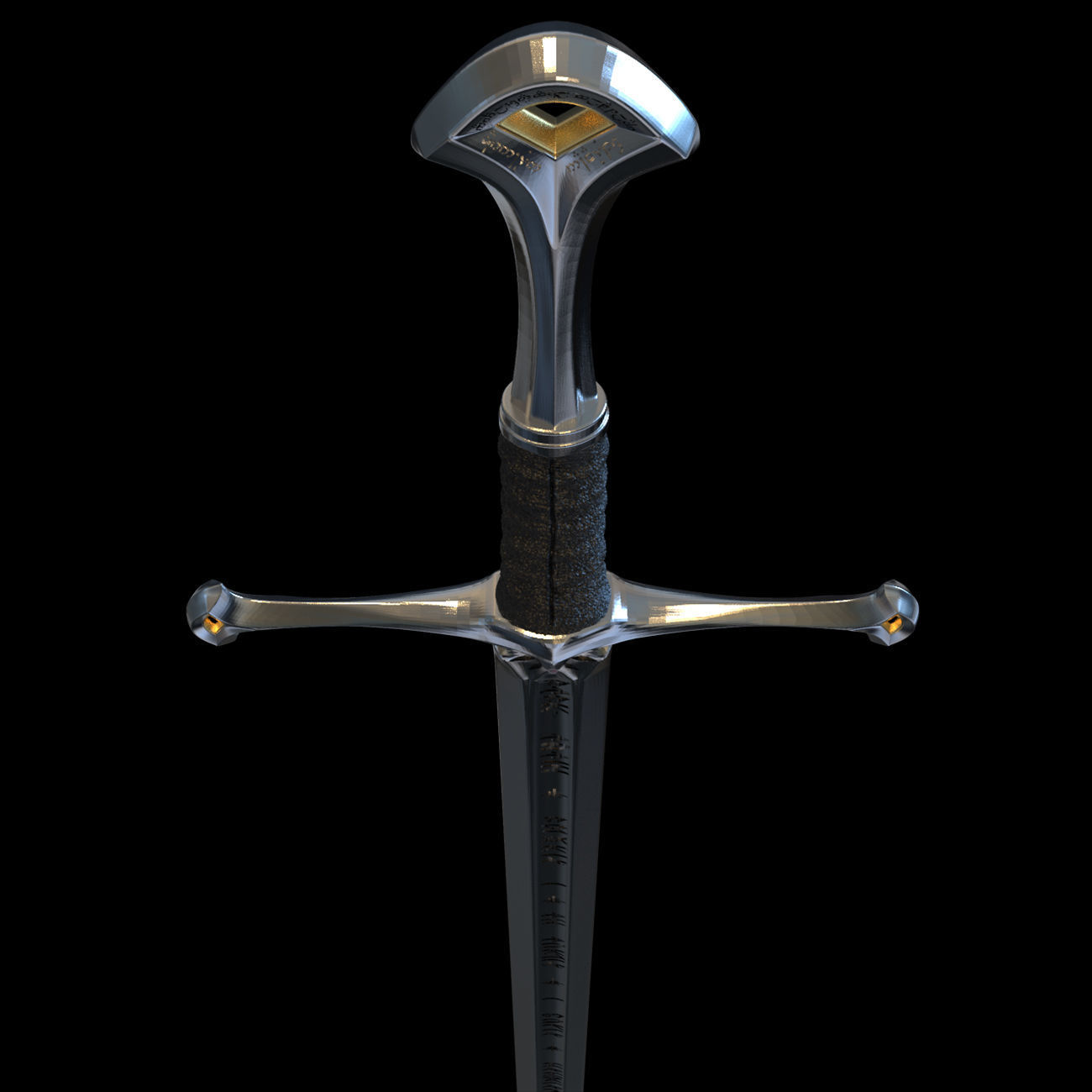 ARAGORN SWORD ANDURIL - LORD OF THE RINGS 3D print model_7