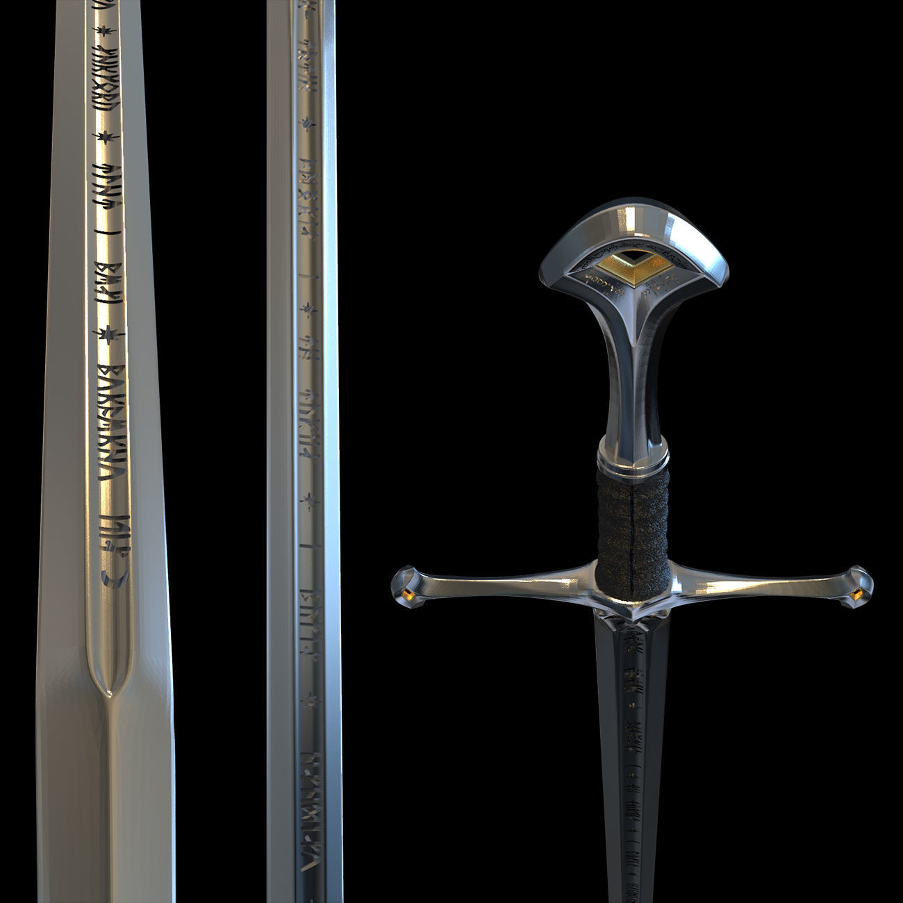 ARAGORN SWORD ANDURIL - LORD OF THE RINGS 3D print model_6