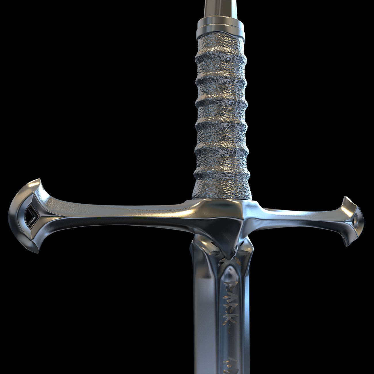 ARAGORN SWORD ANDURIL - LORD OF THE RINGS 3D print model_11