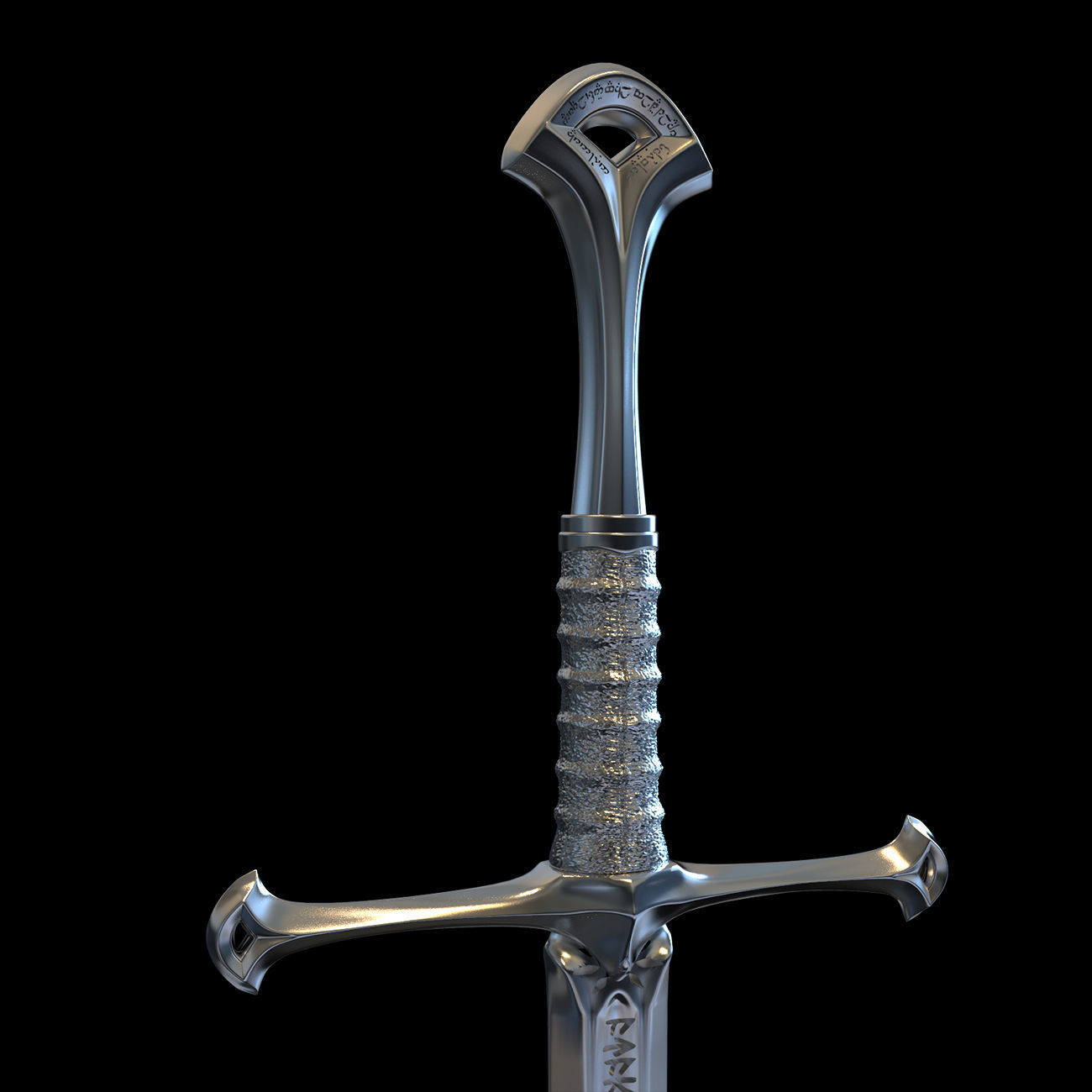 ARAGORN SWORD ANDURIL - LORD OF THE RINGS 3D print model_10